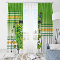 Cook Islands Va'a Race Window Curtain Te Tatau Tattoos Sporty Style Green-White Color LT03 - Polynesian Pride