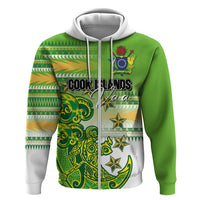 Personalised Cook Islands Va'a Race Zip Hoodie Te Tatau Tattoos Sporty Style Green-White Color LT03 Zip Hoodie Green - Polynesian Pride