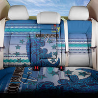 Cook Islands Va'a Race Back Car Seat Cover Te Tatau Tattoos Sporty Style Light Blue Color LT03 One Size Blue - Polynesian Pride