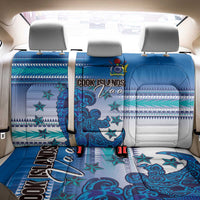 Cook Islands Va'a Race Back Car Seat Cover Te Tatau Tattoos Sporty Style Light Blue Color LT03 - Polynesian Pride