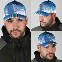 Cook Islands Va'a Race Classic Cap Te Tatau Tattoos Sporty Style Light Blue Color - Polynesian Pride