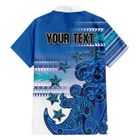 Personalised Cook Islands Va'a Race Hawaiian Shirt Te Tatau Tattoos Sporty Style Light Blue Color LT03 - Polynesian Pride
