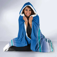 Cook Islands Va'a Race Hooded Blanket Te Tatau Tattoos Sporty Style Light Blue Color LT03 - Polynesian Pride
