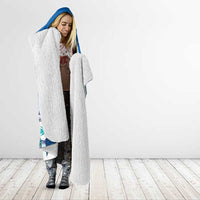 Cook Islands Va'a Race Hooded Blanket Te Tatau Tattoos Sporty Style Light Blue Color LT03 - Polynesian Pride