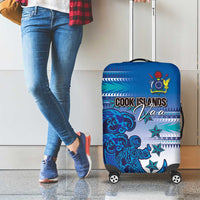Cook Islands Va'a Race Luggage Cover Te Tatau Tattoos Sporty Style Light Blue Color LT03 - Polynesian Pride