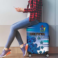 Cook Islands Va'a Race Luggage Cover Te Tatau Tattoos Sporty Style Light Blue Color LT03 - Polynesian Pride
