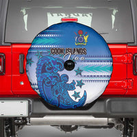 Cook Islands Va'a Race Spare Tire Cover Te Tatau Tattoos Sporty Style Light Blue Color LT03 - Polynesian Pride