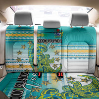 Cook Islands Va'a Race Back Car Seat Cover Te Tatau Tattoos Sporty Style Turquoise Color LT03 - Polynesian Pride