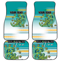 Personalised Cook Islands Va'a Race Car Mats Te Tatau Tattoos Sporty Style Turquoise Color LT03 - Polynesian Pride