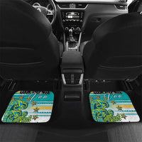 Personalised Cook Islands Va'a Race Car Mats Te Tatau Tattoos Sporty Style Turquoise Color LT03 Set 2pcs - Back Turquoise - Polynesian Pride