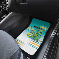Personalised Cook Islands Va'a Race Car Mats Te Tatau Tattoos Sporty Style Turquoise Color LT03 - Polynesian Pride