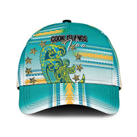 Cook Islands Va'a Race Classic Cap Te Tatau Tattoos Sporty Style Turquoise Color - Polynesian Pride