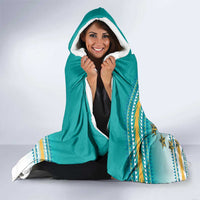 Cook Islands Va'a Race Hooded Blanket Te Tatau Tattoos Sporty Style Turquoise Color LT03 - Polynesian Pride