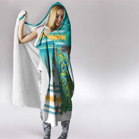 Cook Islands Va'a Race Hooded Blanket Te Tatau Tattoos Sporty Style Turquoise Color LT03 - Polynesian Pride
