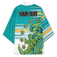 Personalised Cook Islands Va'a Race Kimono Te Tatau Tattoos Sporty Style Turquoise Color LT03 - Polynesian Pride
