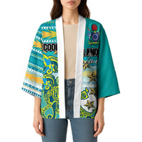Personalised Cook Islands Va'a Race Kimono Te Tatau Tattoos Sporty Style Turquoise Color LT03 - Polynesian Pride