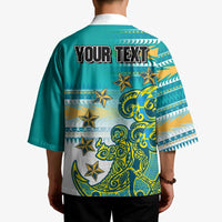 Personalised Cook Islands Va'a Race Kimono Te Tatau Tattoos Sporty Style Turquoise Color LT03 - Polynesian Pride
