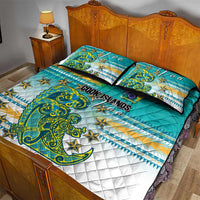 Cook Islands Va'a Race Quilt Bed Set Te Tatau Tattoos Sporty Style Turquoise Color LT03 - Polynesian Pride