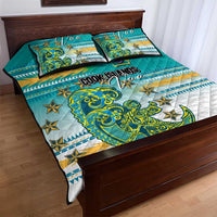 Cook Islands Va'a Race Quilt Bed Set Te Tatau Tattoos Sporty Style Turquoise Color LT03 - Polynesian Pride