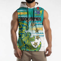 Personalised Cook Islands Va'a Race Sleeveless Hoodie Te Tatau Tattoos Sporty Style Turquoise Color LT03 - Polynesian Pride