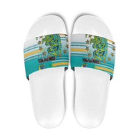 Cook Islands Va'a Race Slide Sandals Te Tatau Tattoos Sporty Style Turquoise Color LT03 Turquoise - Polynesian Pride