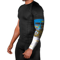 Personalised Cook Islands Va'a Race Arm Sleeves Te Tatau Tattoos Sporty Style Glory Blue Color LT03 - Polynesian Pride