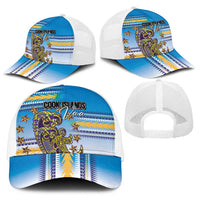 Cook Islands Va'a Race Baseball Net Cap Te Tatau Tattoos Sporty Style Glory Blue Color - Polynesian Pride