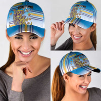 Cook Islands Va'a Race Classic Cap Te Tatau Tattoos Sporty Style Glory Blue Color - Polynesian Pride