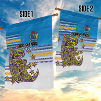 Cook Islands Va'a Race Garden Flag Te Tatau Tattoos Sporty Style Glory Blue Color LT03 - Polynesian Pride