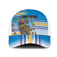Cook Islands Va'a Race Mesh Trucker Cap Te Tatau Tattoos Sporty Style Glory Blue Color - Polynesian Pride