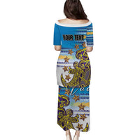 Personalised Cook Islands Va'a Race Puletasi Te Tatau Tattoos Sporty Style Glory Blue Color LT03 - Polynesian Pride