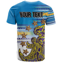 Personalised Cook Islands Va'a Race T Shirt Te Tatau Tattoos Sporty Style Glory Blue Color LT03 - Polynesian Pride