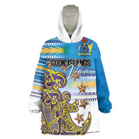 Personalised Cook Islands Va'a Race Wearable Blanket Hoodie Te Tatau Tattoos Sporty Style Glory Blue Color LT03 One Size Blue - Polynesian Pride
