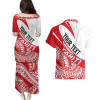 Personalised Tahiti Va'a Race Couples Matching Puletasi and Hawaiian Shirt Polynesian Tattoos Sporty Style LT03 - Polynesian Pride