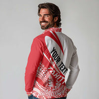 Personalised Tahiti Va'a Race Long Sleeve Polo Shirt Polynesian Tattoos Sporty Style LT03 - Polynesian Pride