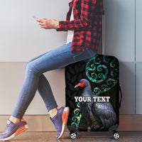 Custom Pukeko New Zealand Luggage Cover Koru Papua Shell with Silver Fern Pattern LT03 - Polynesian Pride