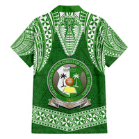 Tonga Liahona High School Family Matching Off Shoulder Long Sleeve Dress and Hawaiian Shirt Traditional Ngatu and Polynesian Pattern LT03 - Polynesian Pride