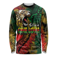 Aotearoa One Love Long Sleeve Shirt Reggae Lion with Kakahu Huruhuru
