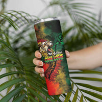 Aotearoa One Love Skinny Tumbler Reggae Lion with Kakahu Huruhuru LT03 - Polynesian Pride