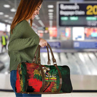 Aotearoa One Love Travel Bag Reggae Lion with Kakahu Huruhuru