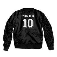 Custom Aotearoa Rugby Sleeve Zip Bomber Jacket Fern Blacks-Traditional Maori Motifs Design