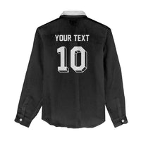 Custom Aotearoa Rugby Women Casual Shirt Fern Blacks-Traditional Maori Motifs Design LT03 - Polynesian Pride