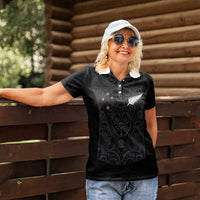 Custom Aotearoa Rugby Women Polo Shirt Fern Blacks-Traditional Maori Motifs Design LT03 - Polynesian Pride