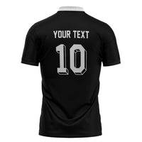 Custom Aotearoa Rugby Zipper Polo Shirt Fern Blacks-Traditional Maori Motifs Design LT03 - Polynesian Pride
