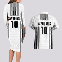 Fiji Rugby Warriors Couples Matching Long Sleeve Bodycon Dress and Hawaiian Shirt Masi Tribal Pattern Go Champion 2024 LT03 - Polynesian Pride