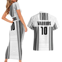 Fiji Rugby Warriors Couples Matching Short Sleeve Bodycon Dress and Hawaiian Shirt Masi Tribal Pattern Go Champion 2024 LT03 - Polynesian Pride