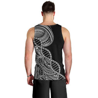 Samoan DNA Art Tattoo Men Tank Top Polynesian Pattern Black Color
