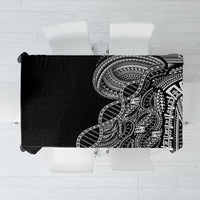 Samoan DNA Art Tattoo Tablecloth Polynesian Pattern Black Color