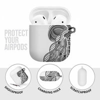 Samoan DNA Art Tattoo AirPods Case Polynesian Pattern White Color