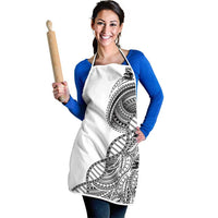 Samoan DNA Art Tattoo Apron Polynesian Pattern White Color